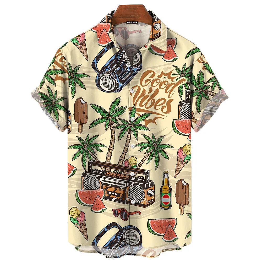Men Retro Summer Good Vibes Ha - Vintage Hawaiian Floral Shirt recension och pris