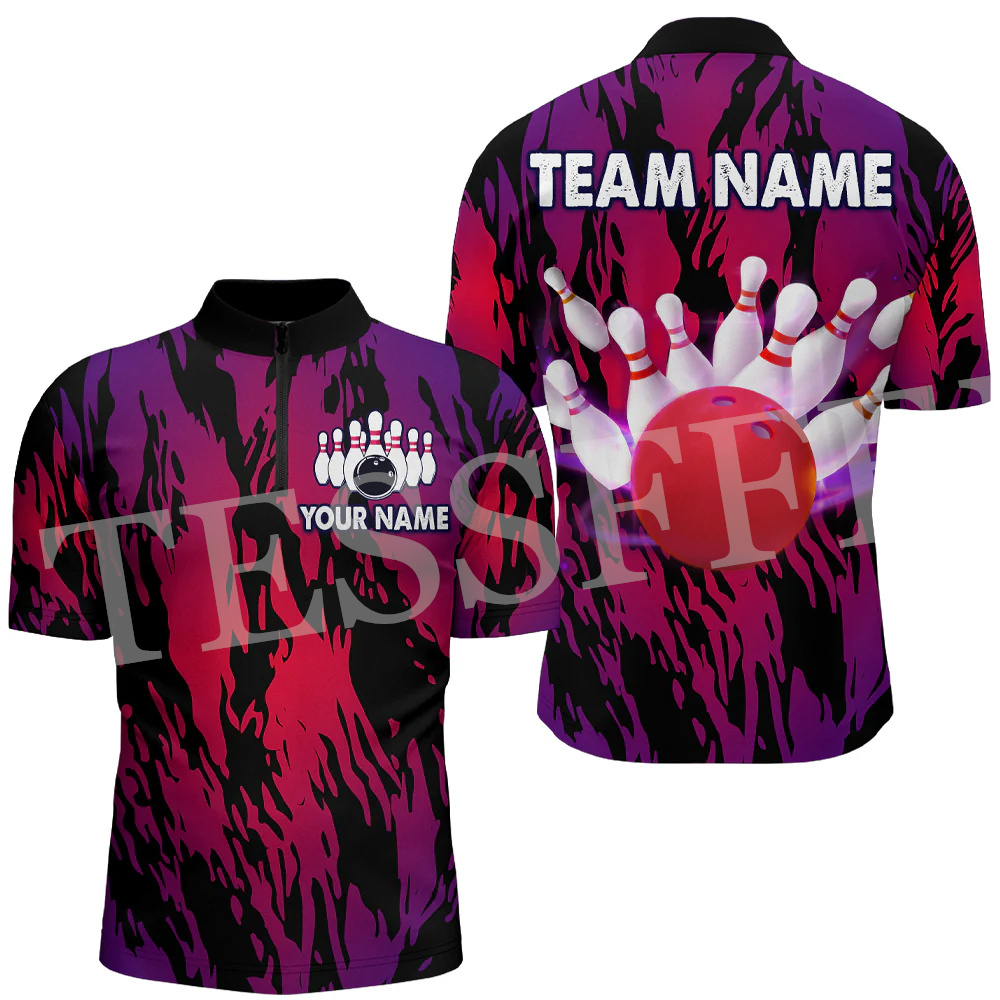 Custom Name Strike Bowling Fla - Short Sleeve Bowling Shirt Retro recension och pris