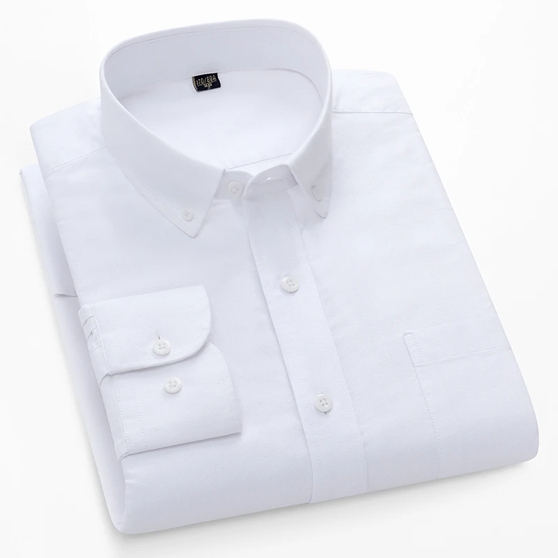100% Cotton Oxford Long-Sleeve - Oxford Cotton Casual Shirt Business recension och pris