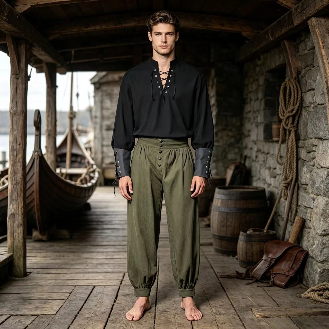 2Pcs Men Medieval Renaissance  - Shirts recension och pris