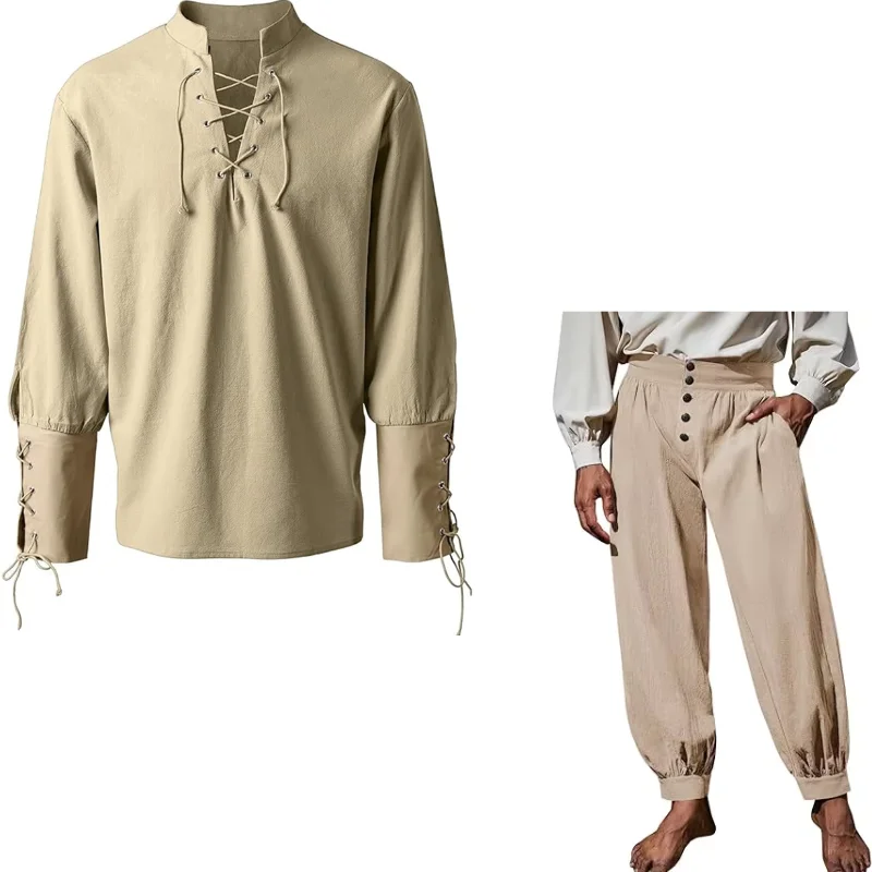 2Pcs Men Medieval Renaissance  - Shirts recension och pris