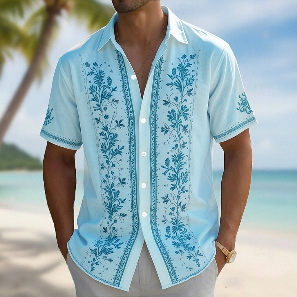 Men's Turndown Collar 3D Print - Vintage Hawaiian Floral Shirt recension och pris