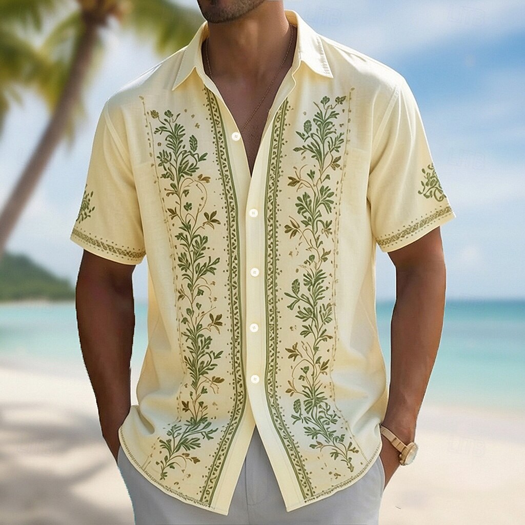 Men's Turndown Collar 3D Print - Vintage Hawaiian Floral Shirt recension och pris